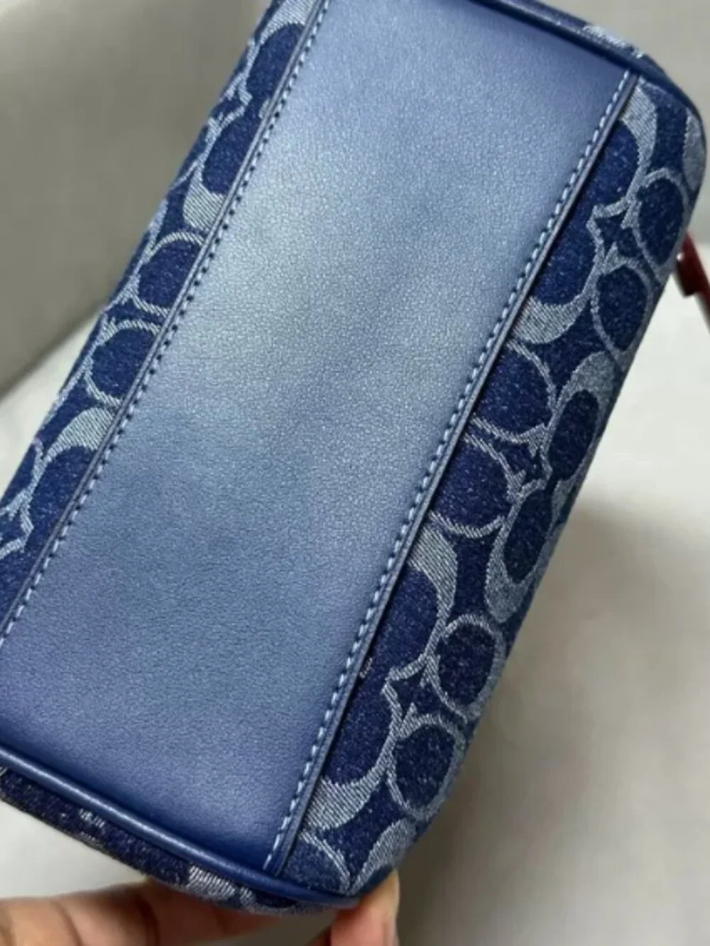 Coach Mini Blue Signature Canvas Handbag Small Crossbody Bag Shoulder Purse